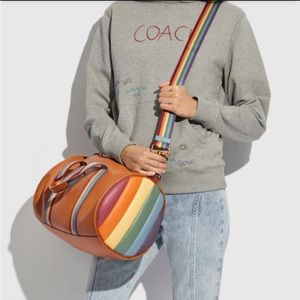 COACH Pride Leather Duffle With Rainbow Quilting
